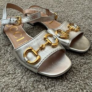 Gucci Women's Argento Silver Baby Horsebit sandals